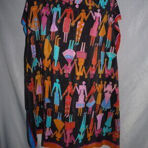 LAUREL BURCH ART OF HUMAN BEING SILK SCARF 34" SQUARE